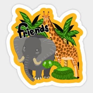 funny animals friends Sticker